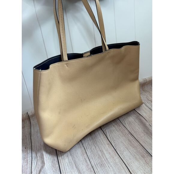 Tory Burch Perforated Tote in‎ Sand Dune Tan Large Oversized Designer - Picture 5 of 16